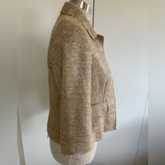 Poleci Tan, 3/4 sleeve, Button down, Deconstructed Jacket - Picture 2 of 5